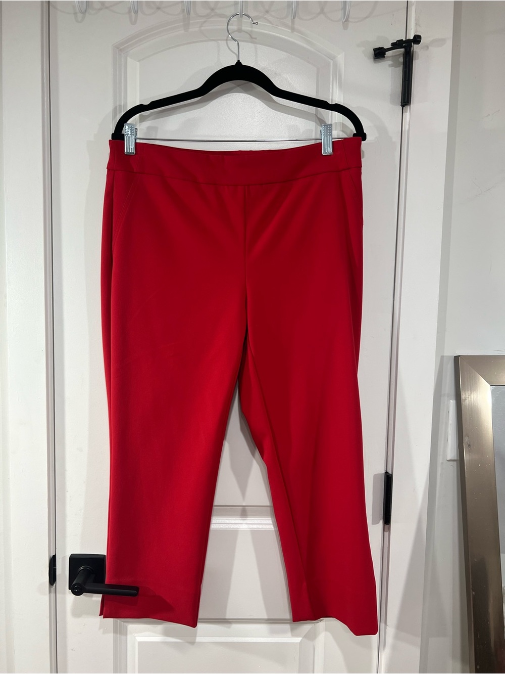 Rachel Zoe Red Cropped Pull-On Ponte Pants